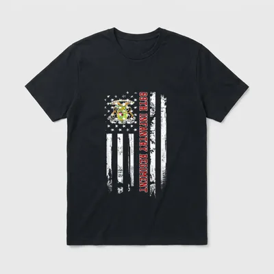 69th Infantry Regiment Veteran USA Flag T-Shirt – Classic T-Shirt in Black
