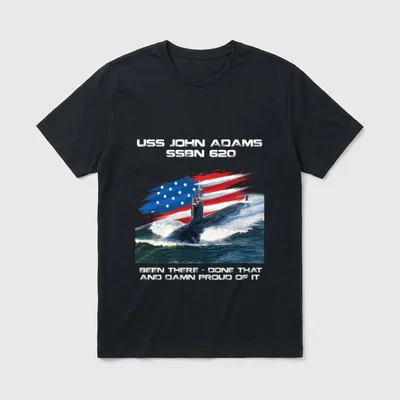 Adams SSBN-620 American Flag Submarine Veteran T-Shirt – Classic T-Shirt in Black