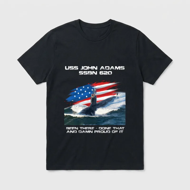 Adams SSBN-620 American Flag Submarine Veteran T-Shirt – Classic T-Shirt in Black