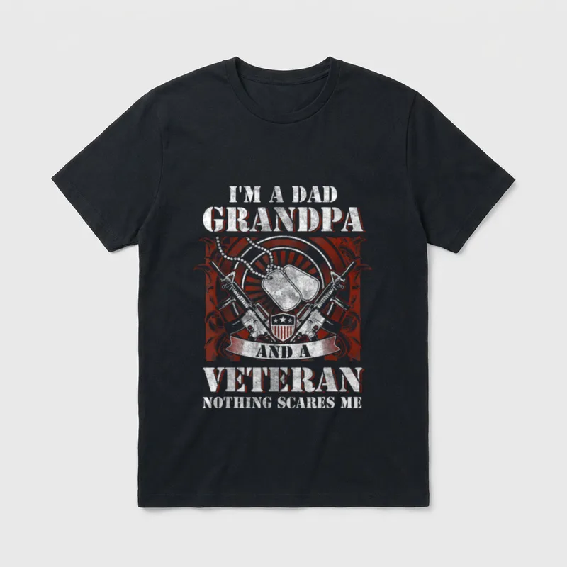Dad Grandpa Veteran Shirt – Classic T-Shirt in Black