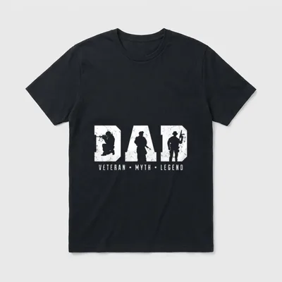 Dad the Veteran the Myth the Legend Shirt – Classic T-Shirt in Black