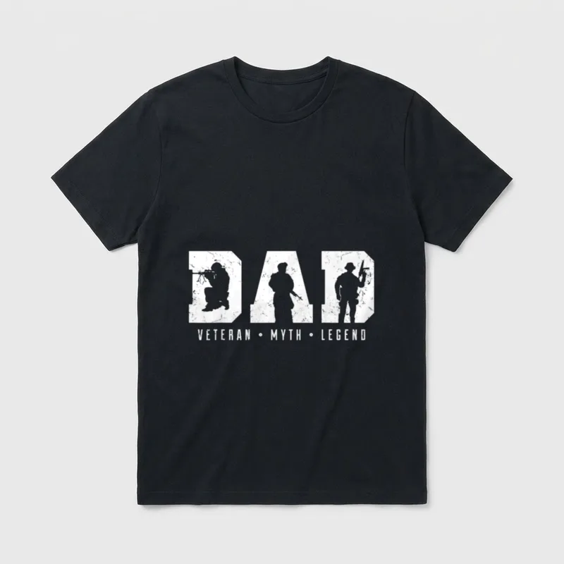 Dad the Veteran the Myth the Legend Shirt – Classic T-Shirt in Black
