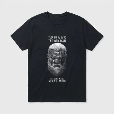 Beware The Old Man T-Shirt – Classic T-Shirt in Black