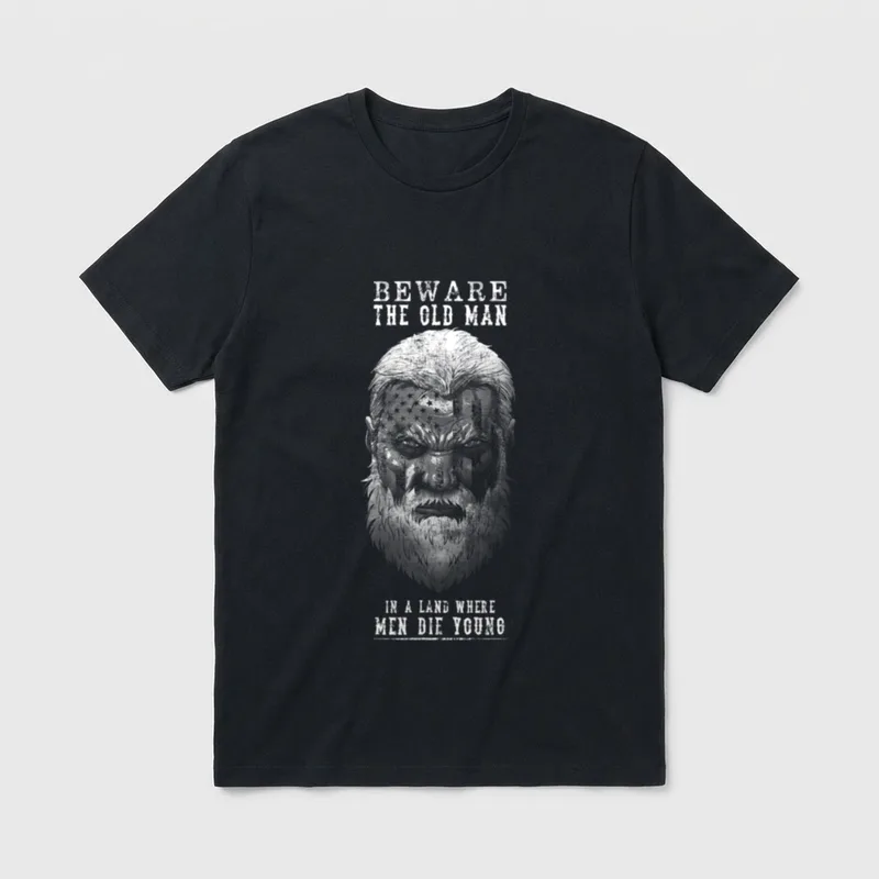 Beware The Old Man T-Shirt – Classic T-Shirt in Black