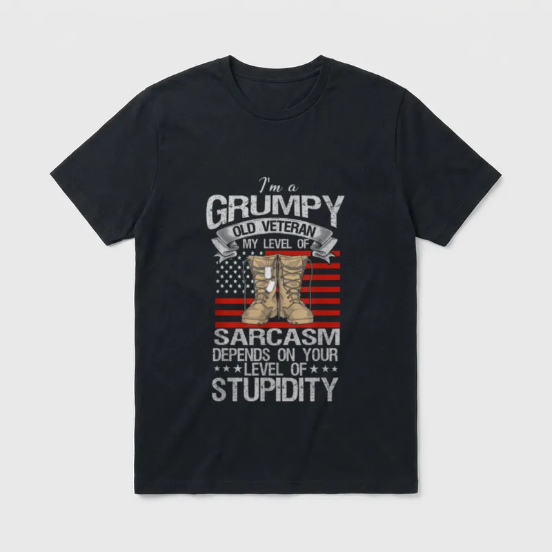 Grumpy Old Army Veteran T-Shirt – Classic T-Shirt in Black