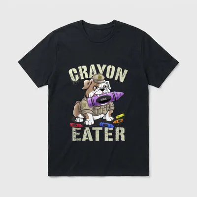 Veteran Dad Crayon Eater T-Shirt – Classic T-Shirt in Black