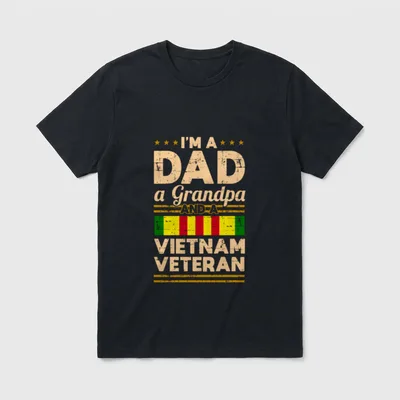 Dad Grandpa Vietnam Veteran Vintage T-Shirt – Classic T-Shirt in Black