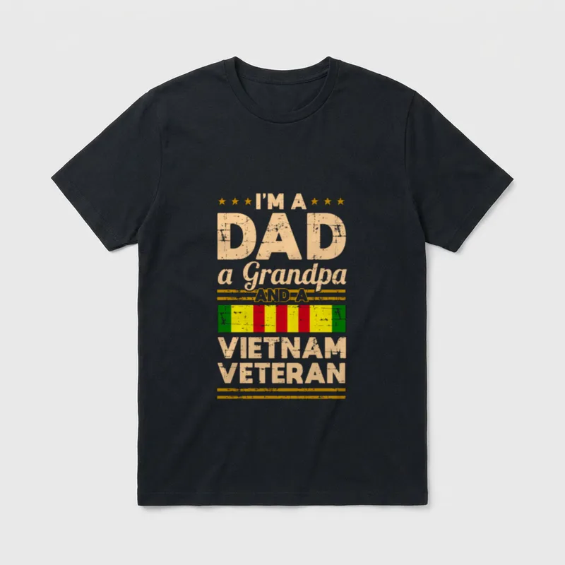 Dad Grandpa Vietnam Veteran Vintage T-Shirt – Classic T-Shirt in Black