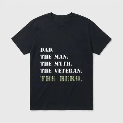 Veteran Dad The Man Myth T-Shirt – Classic T-Shirt in Black