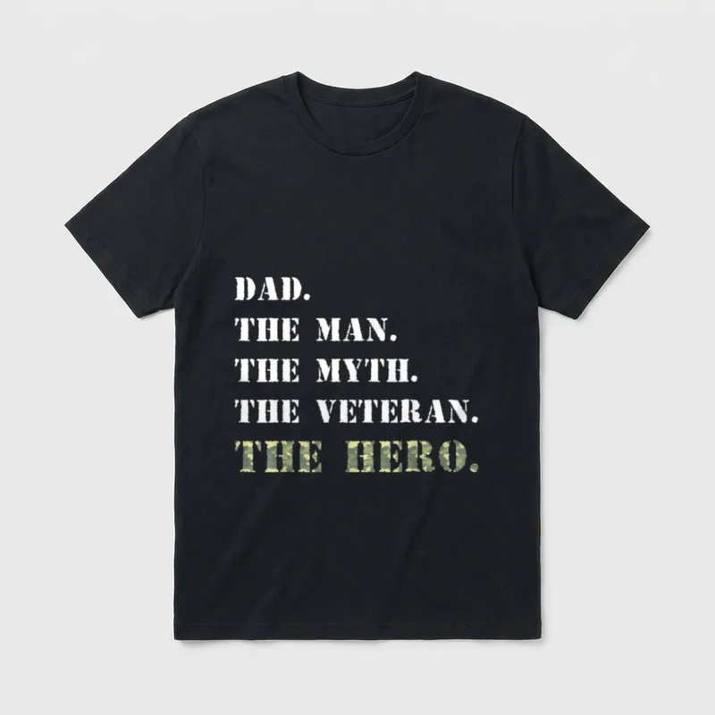 Veteran Dad The Man Myth T-Shirt – Classic T-Shirt in Black