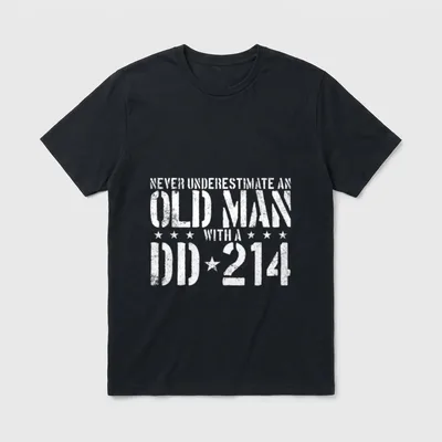 Old Man Veteran Grandpa T-Shirt – Classic T-Shirt in Black