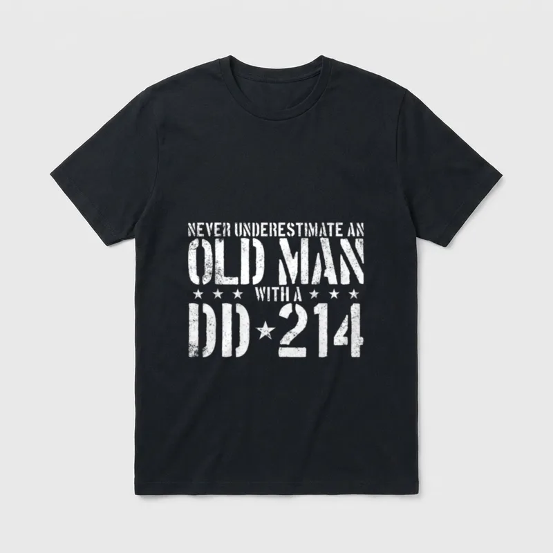 Old Man Veteran Grandpa T-Shirt – Classic T-Shirt in Black