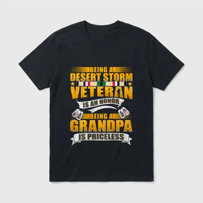 Desert Storm Veteran Grandpa T-Shirt – Classic T-Shirt in Black