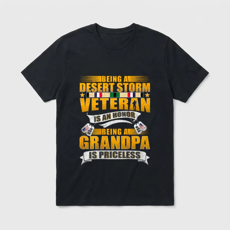 Desert Storm Veteran Grandpa T-Shirt – Classic T-Shirt in Black