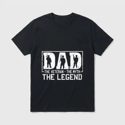 Veteran Dad Grandpa Legend T-Shirt – Classic T-Shirt in Black
