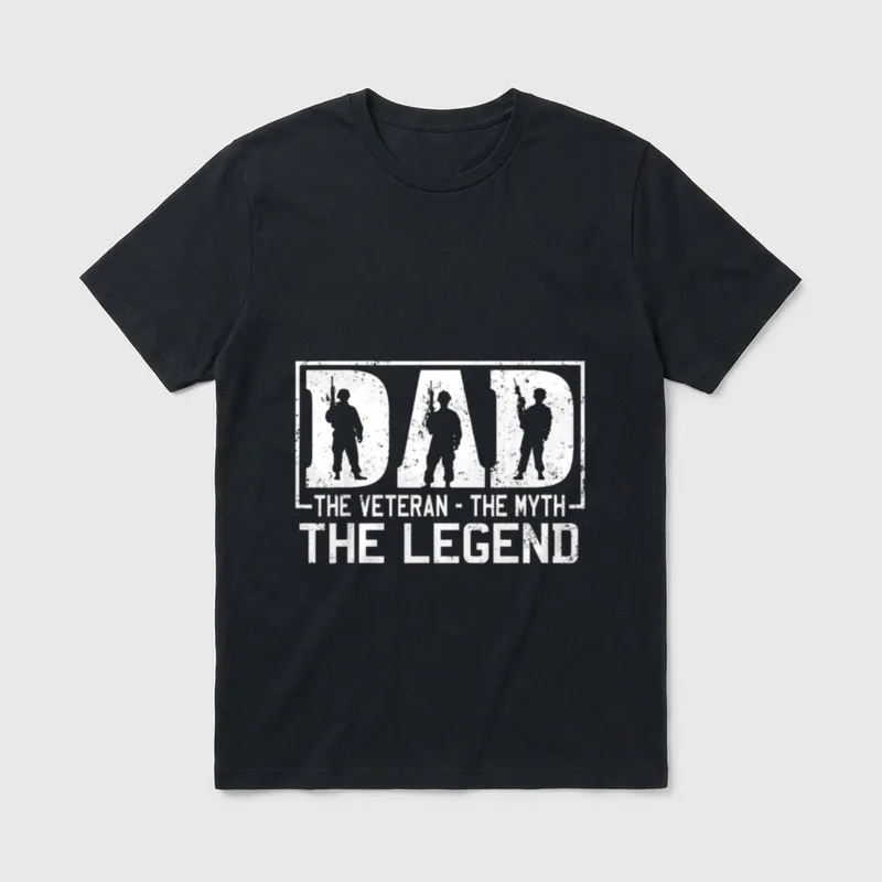 Veteran Dad Grandpa Legend T-Shirt – Classic T-Shirt in Black