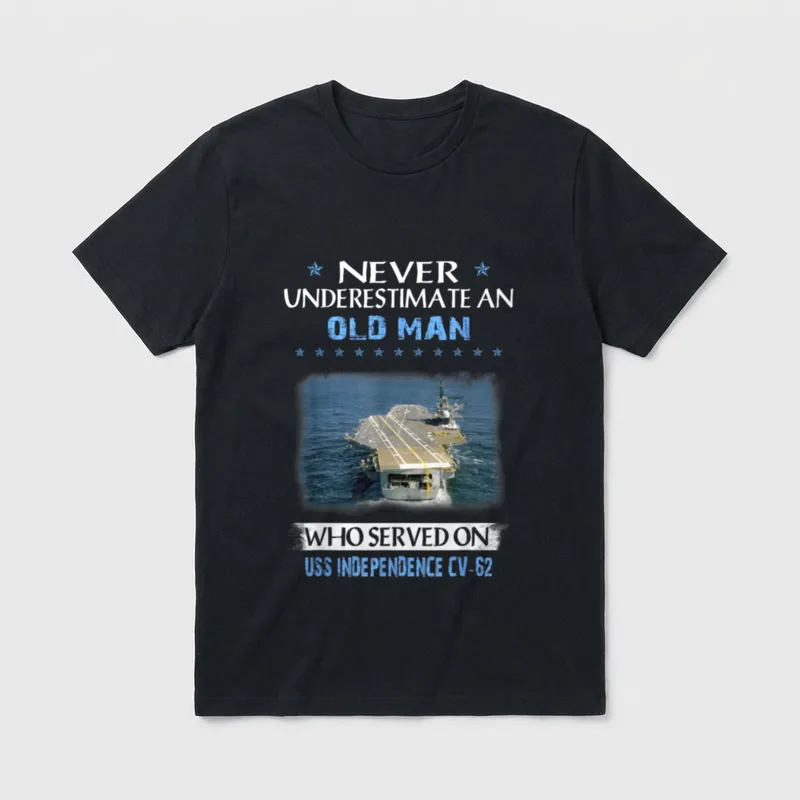 USS Independence CV-62 Veterans Day Father T-Shirt – Classic T-Shirt in Black