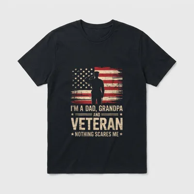 Veteran Father Grandfather T-Shirt – Classic T-Shirt in Black