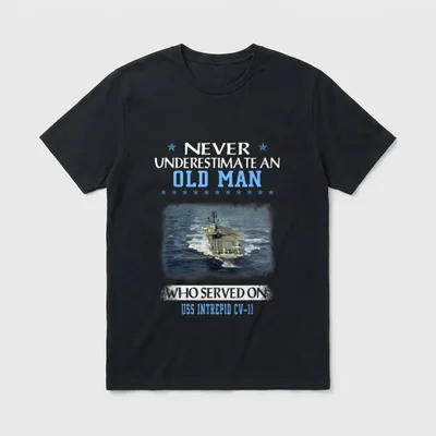 USS Intrepid CV-11 Veterans Day Father T-Shirt – Classic T-Shirt in Black