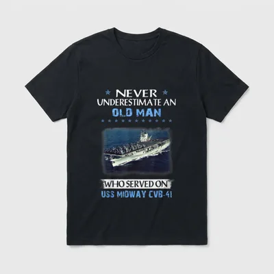 USS Midway CVB-41 Veterans Day Father T-Shirt – Classic T-Shirt in Black
