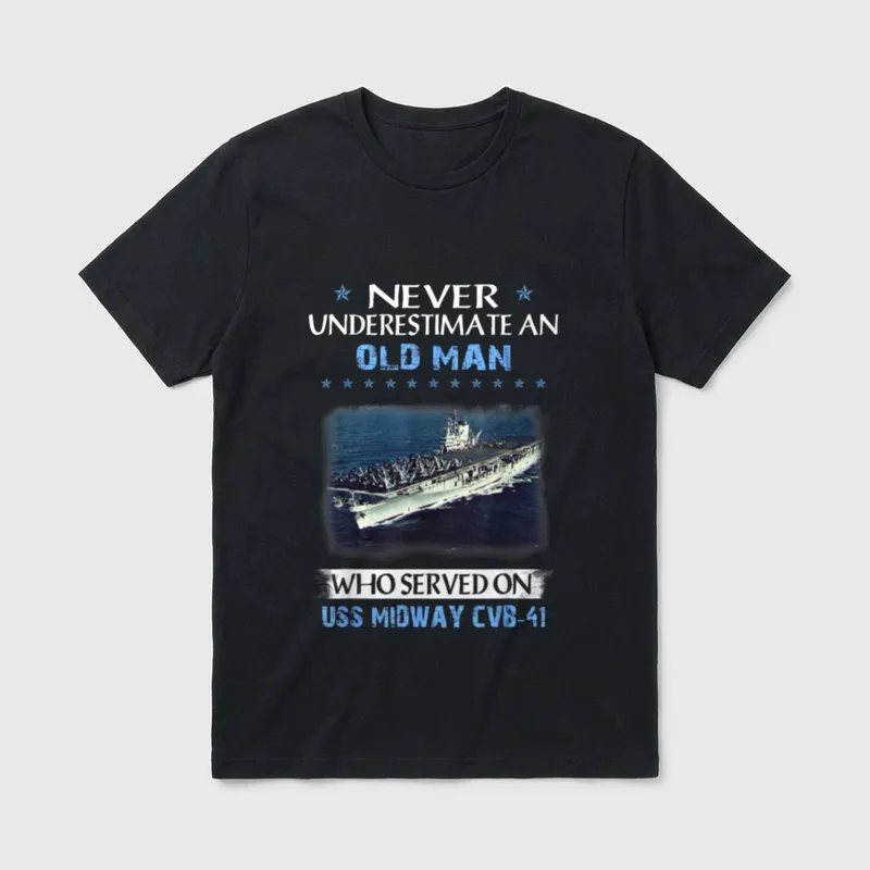 USS Midway CVB-41 Veterans Day Father T-Shirt – Classic T-Shirt in Black