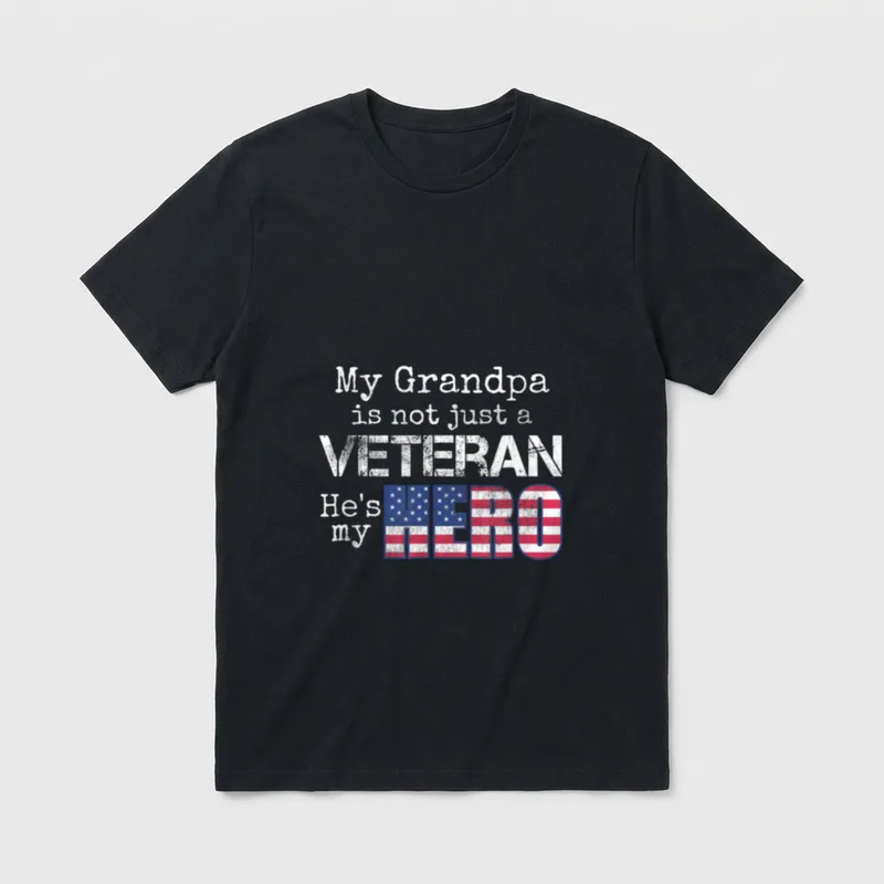 Grandpa Military Veteran Hero T-Shirt – Classic T-Shirt in Black
