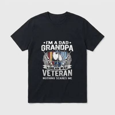 Korean War Veteran Dad Grandpa T-Shirt – Classic T-Shirt in Black
