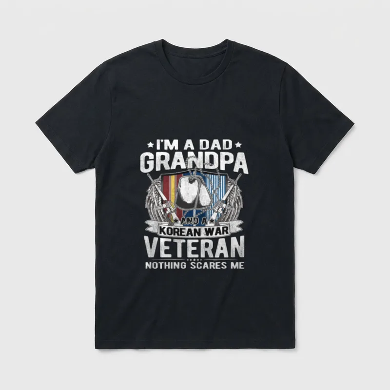 Korean War Veteran Dad Grandpa T-Shirt – Classic T-Shirt in Black