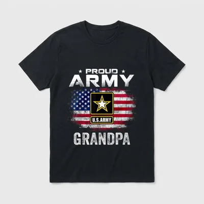 Army Grandpa American Flag T-Shirt – Classic T-Shirt in Black