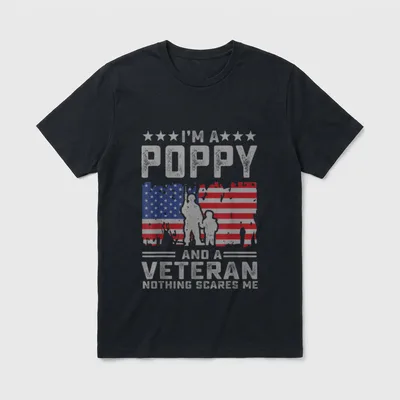 Veteran Poppy Nothing Scares Me T-Shirt – Classic T-Shirt in Black