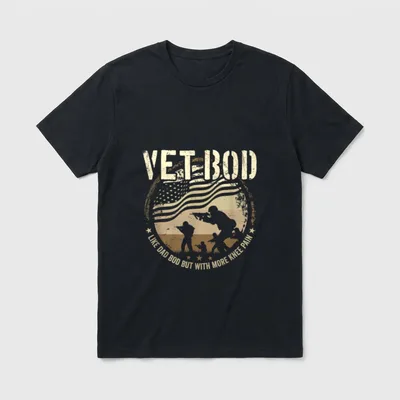 Military Veteran Knee Pain T-Shirt – Classic T-Shirt in Black