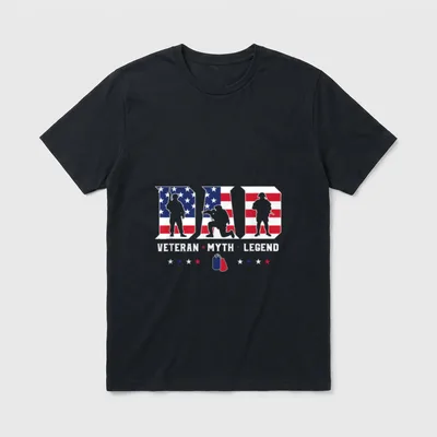 Veteran Dad Myth Legend T-Shirt – Classic T-Shirt in Black