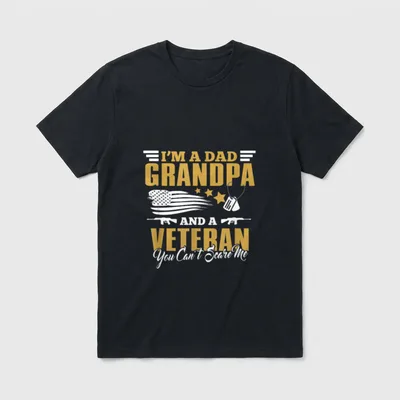 Proud Military Dad Grandpa T-Shirt – Classic T-Shirt in Black
