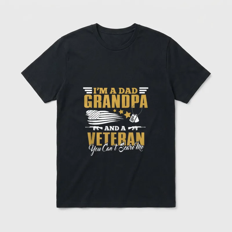 Proud Military Dad Grandpa T-Shirt – Classic T-Shirt in Black