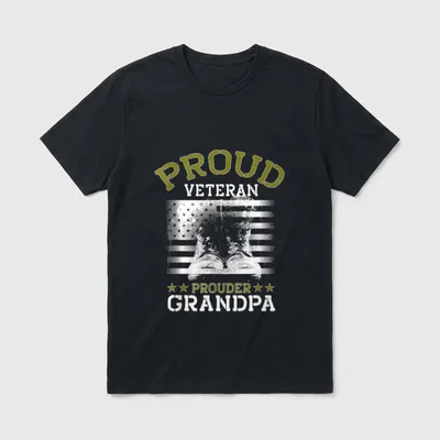 Grandpa Veteran Grandfather T-Shirt – Classic T-Shirt in Black