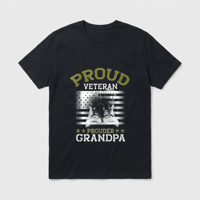 Grandpa Veteran Grandfather T-Shirt – Classic T-Shirt in Black