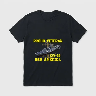 USS America CVA-66 Navy Veteran T-Shirt – Classic T-Shirt in Black