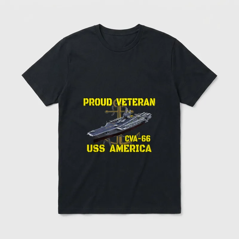USS America CVA-66 Navy Veteran T-Shirt – Classic T-Shirt in Black