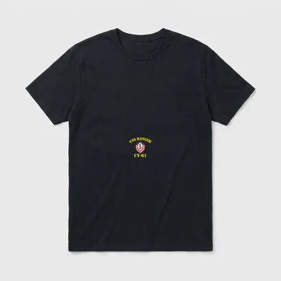Navy Patriotic Veterans Day T-Shirt – USS RANGER CV-61 with ship insignia shield – Classic T-Shirt in Black