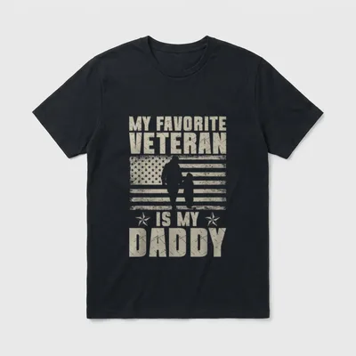 Favorite Veteran Daddy T-Shirt – Classic T-Shirt in Black