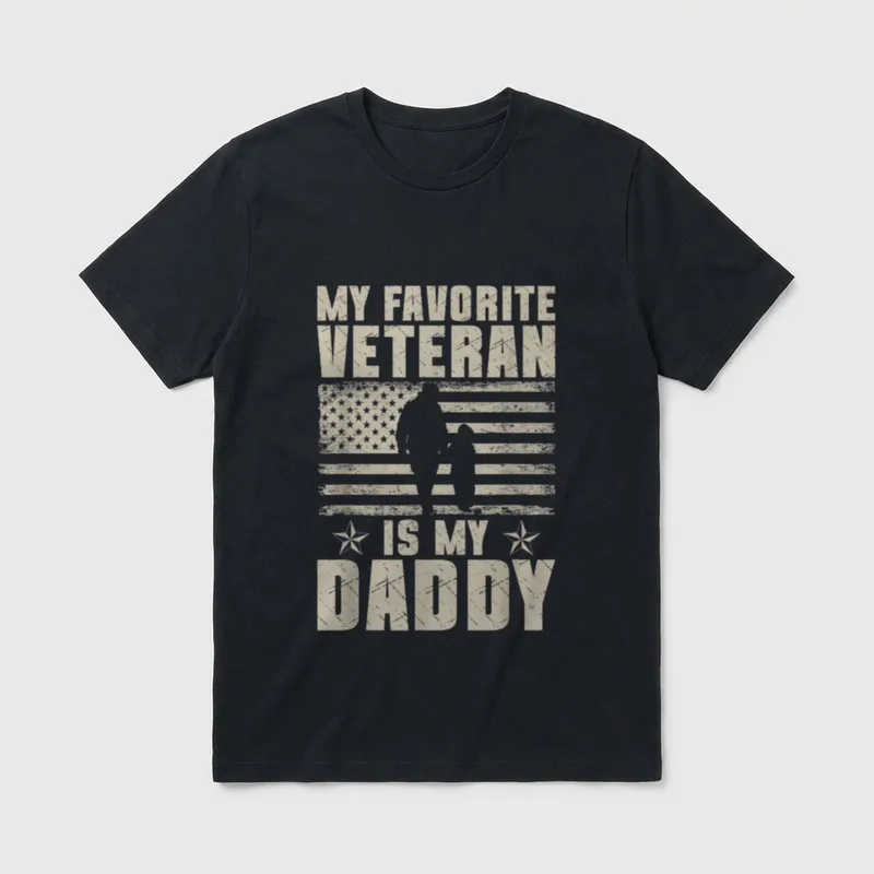Favorite Veteran Daddy T-Shirt – Classic T-Shirt in Black