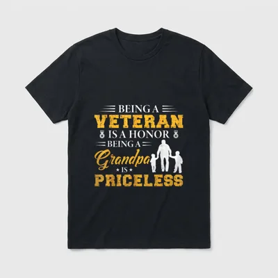 Veteran Grandpa Honor T-Shirt – Classic T-Shirt in Black