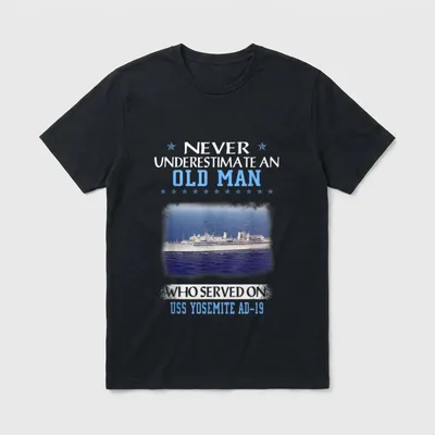USS Yosemite AD-19 Veterans Day Father T-Shirt – Classic T-Shirt in Black
