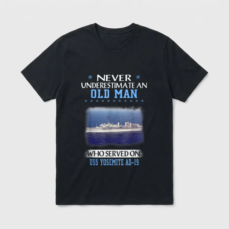 USS Yosemite AD-19 Veterans Day Father T-Shirt – Classic T-Shirt in Black