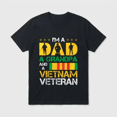 Proud Vietnam Vet Grandpa T-Shirt – Classic T-Shirt in Black