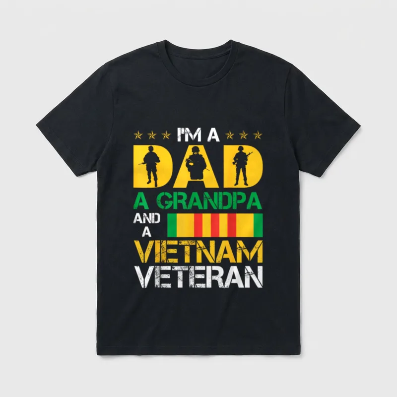 Proud Vietnam Vet Grandpa T-Shirt – Classic T-Shirt in Black