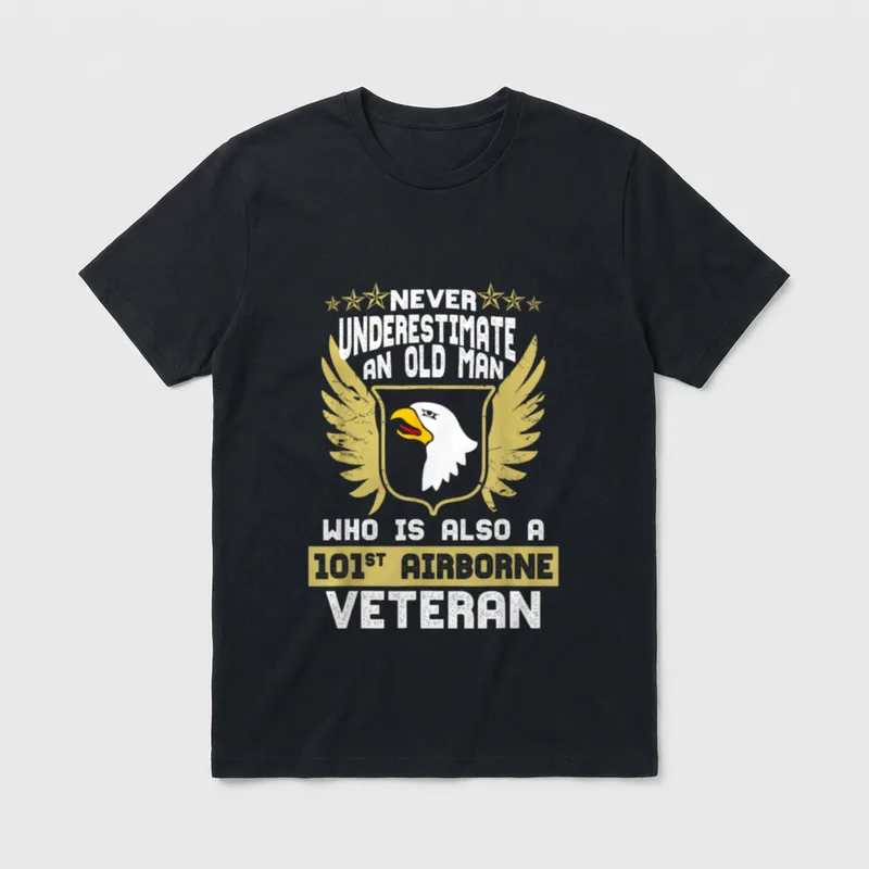 Old Man 101st Airborne Veteran T-Shirt – Classic T-Shirt in Black