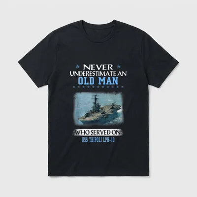 USS Tripoli LPH-10 Veterans Day Father T-Shirt – Classic T-Shirt in Black