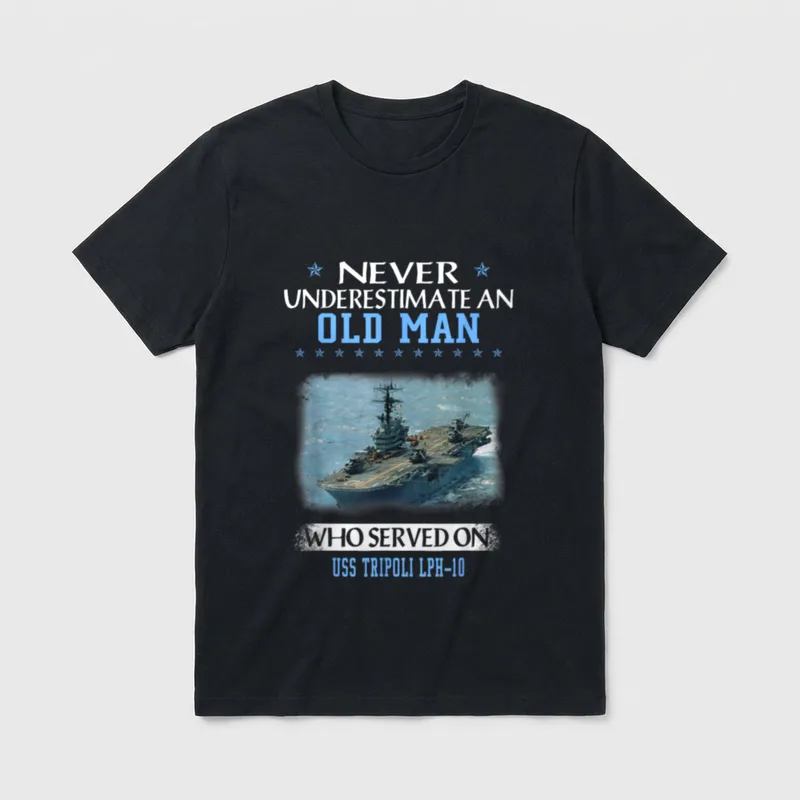 USS Tripoli LPH-10 Veterans Day Father T-Shirt – Classic T-Shirt in Black