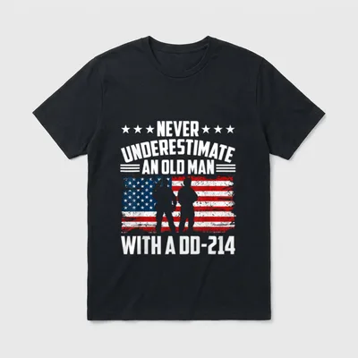 Old Man Veteran Pride T-Shirt – Classic T-Shirt in Black